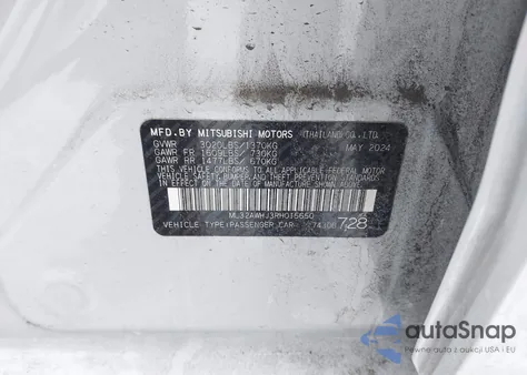 2024 Mitsubishi Mirage Black Edition/Ralliart/Se from USA, damaged, VIN ML32AWHJ3RH015650